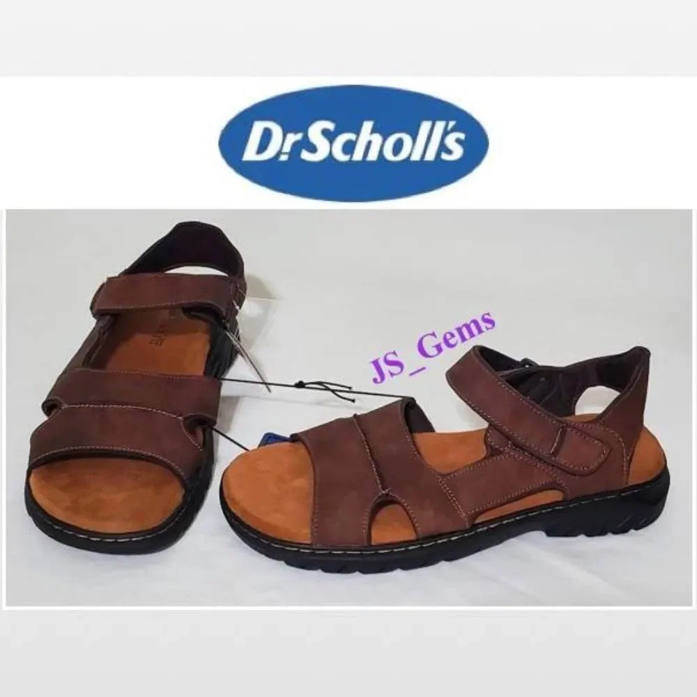 New Men Brown Fisherman Sandals Hiking Shoes Dr. Scholls Size 9